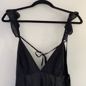 Free people dress, linen, black, size small. Worn once.